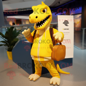 Geel Spinosaurus mascotte...