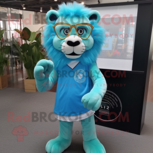 Sky Blue Lion mascotte...