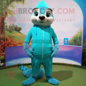 Turquoise Meerkat mascotte...