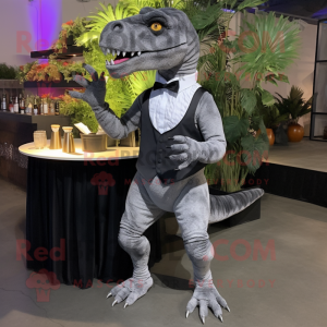 Grå T Rex maskot kostume...