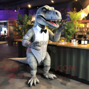 Grå T Rex maskot kostume...