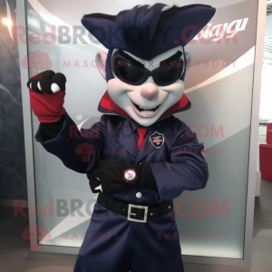Navy Vampire mascot costume character dressed with a Windbreaker and Bracelet watches
