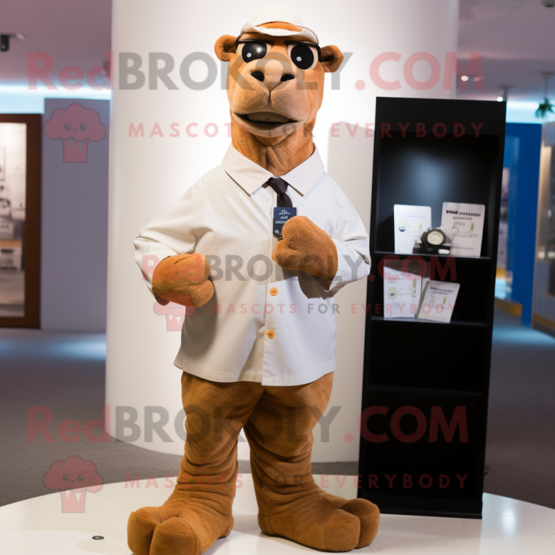 nan Camel mascot costume character dressed with a Dress Shirt and Cufflinks