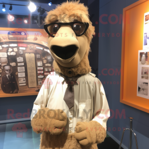 nan Camel mascot costume character dressed with a Dress Shirt and Cufflinks