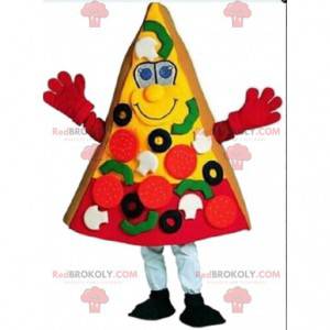 Fantasia de pizza gigante, mascote de pizza, pizzaria -