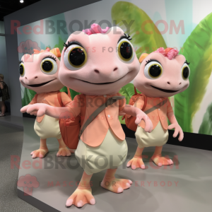 Peach Geckos maskot drakt...