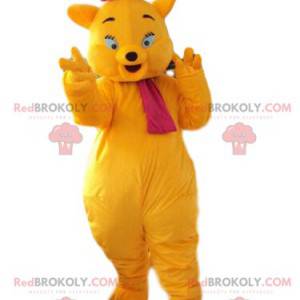 Mascotte gatto giallo, costume da gatto, travestimento felino -