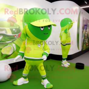 Lime Green Champagne mascot costume character dressed with a Swimwear and Hats