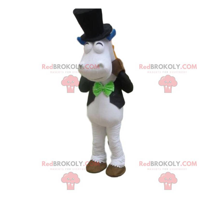 Hvit hestmaskot, hestedrakt, hestemaskot - Redbrokoly.com