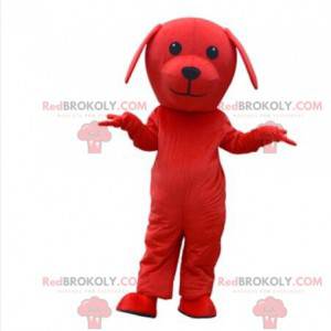 Mascotte de chien rouge, costume de toutou, déguisement rouge -