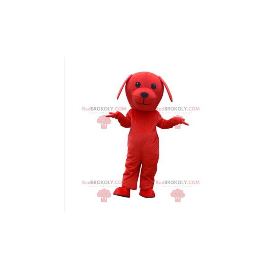 Maskot červený pes, pejsek kostým, červený převlek -