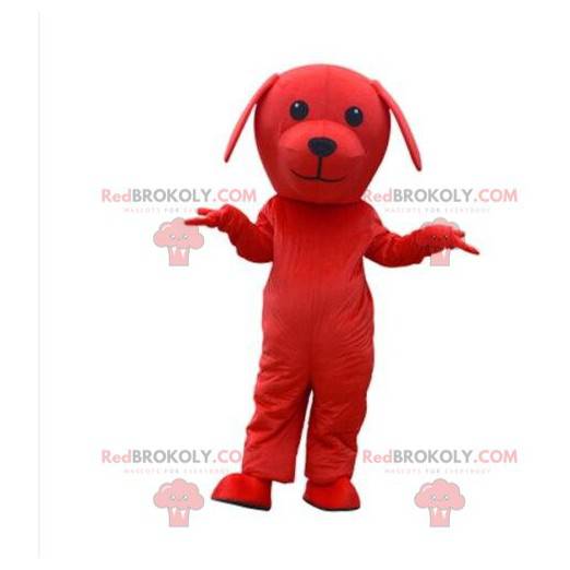 Mascotte de chien rouge, costume de toutou, déguisement rouge -