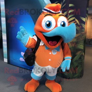 Cyan Clown Fish mascotte...