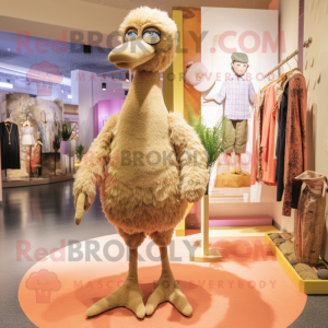 Tan Ostrich maskot kostyme...