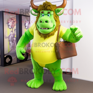 Limegrøn Minotaur maskot...