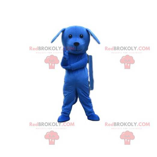 Mascotte de chien bleu, costume bleu, animal bleu -