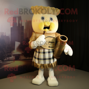 Beige sækkepibe maskot...
