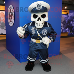 Navy Skull maskot kostume...