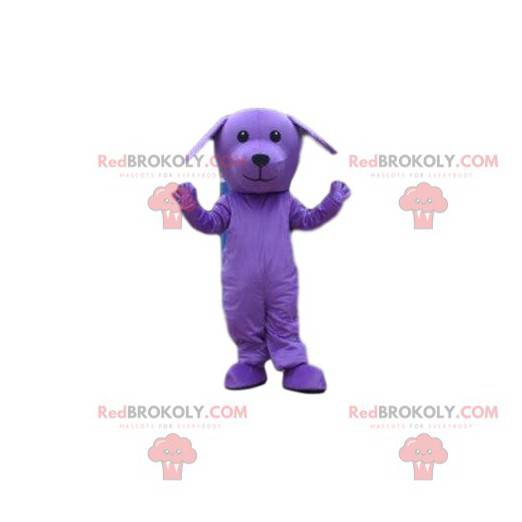 Mascotte paarse hond, paars kostuum, paars dier - Redbrokoly.com