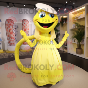 Citrongul orm maskot kostym...