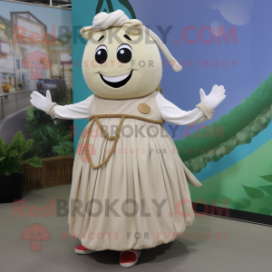 Beige majroe maskot kostume...