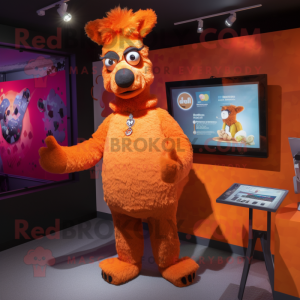 Orange lama maskotdräkt...