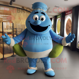Blauer Falafel Maskottchen...