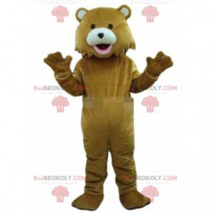 Mascote urso de pelúcia marrom, fantasia de urso, urso de