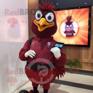 Maroon Fasan maskot kostume...