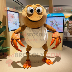 Tan Crab maskot kostym...