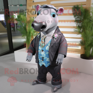 nan Tapir mascot costume character dressed with a Dress Pants and Pocket squares