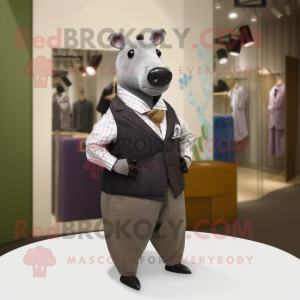nan Tapir mascot costume character dressed with a Dress Pants and Pocket squares