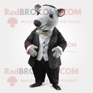 nan Tapir mascot costume character dressed with a Dress Pants and Pocket squares