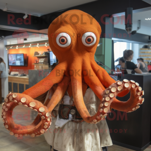 Rust Octopus maskot kostume...