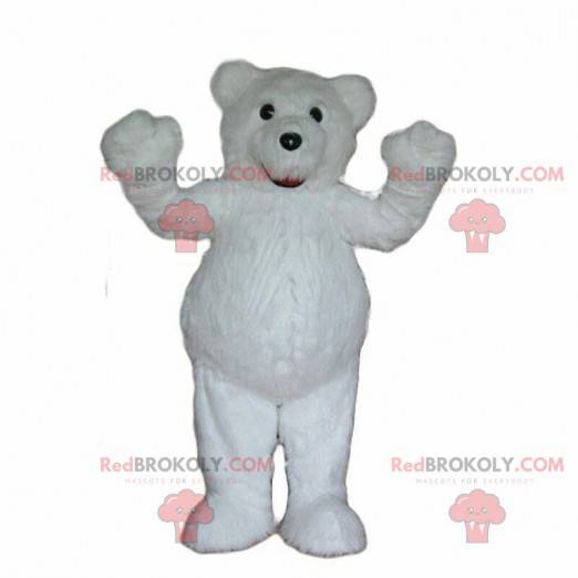 Mascota del oso de peluche blanco, disfraz de oso blanco