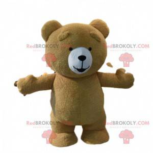 Mascotte grote bruine teddybeer, kostuum van de bruine beer -