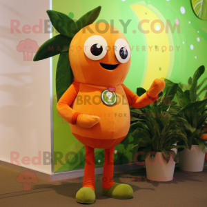 Olive Orange mascot costume character dressed with a Playsuit and Brooches