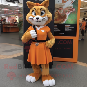Oranje Bobcat mascotte...