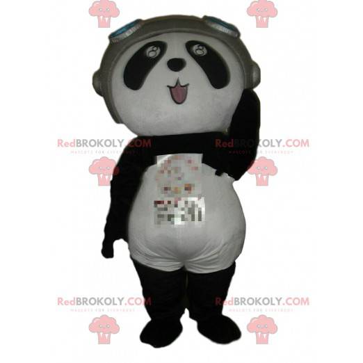 Panda mascot in aviator outfit, bear costume - Redbrokoly.com