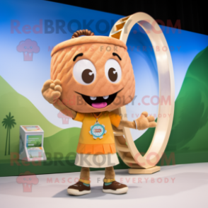 Tan Bracelet mascot costume character dressed with a Bikini and Keychains