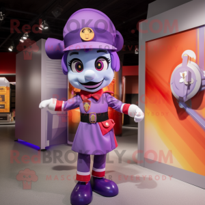 Purple Fire Fighter maskot...