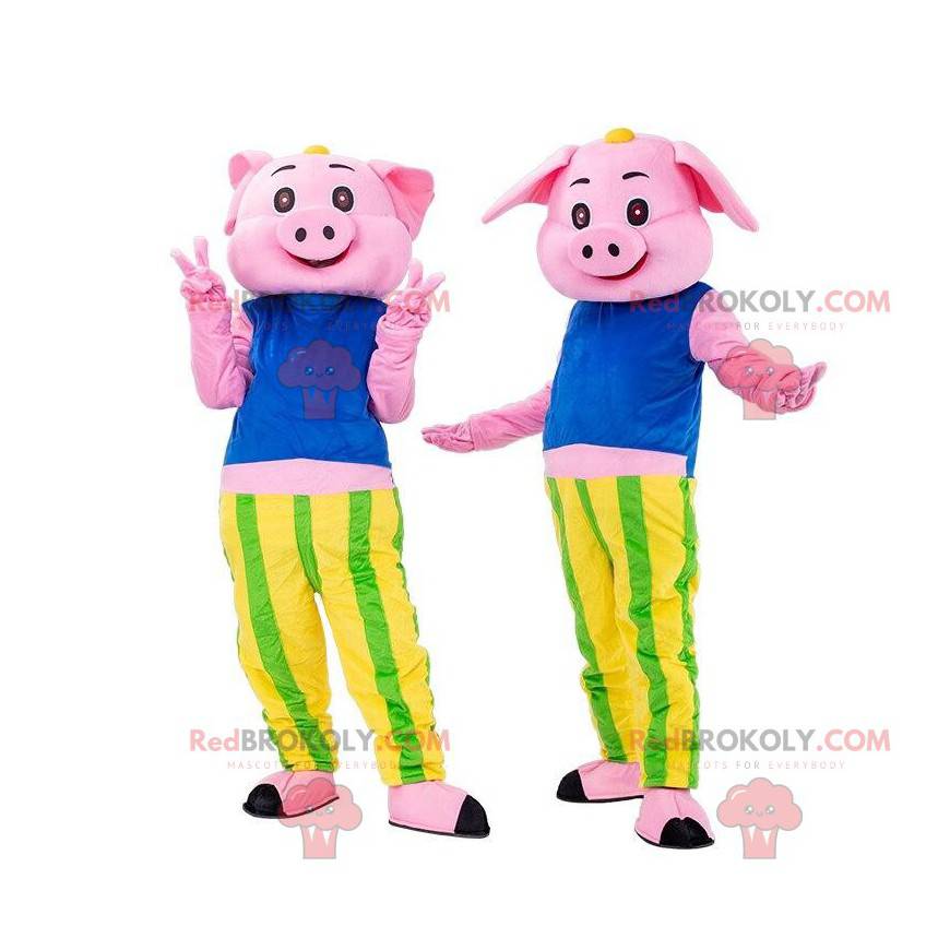 2 maiali rosa, costumi da maiale, coppia di maiali - 2 maiali rosa, costumi da maiale, coppia di maiali -