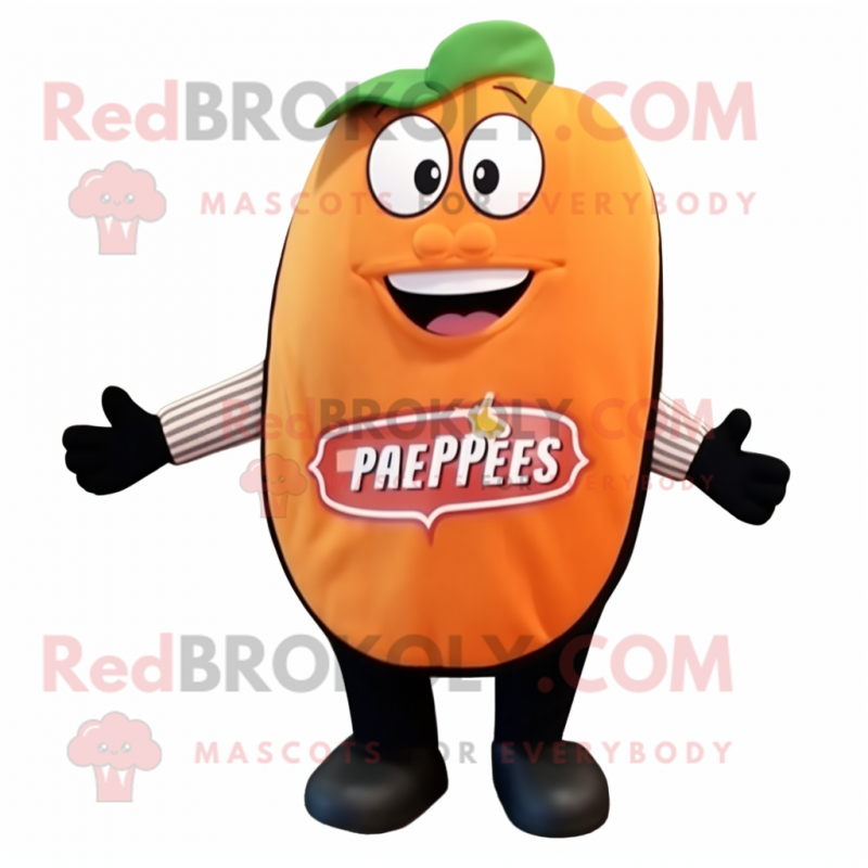 Peach Shepard'S Pie mascot costume character dressed with a Vest and Ties