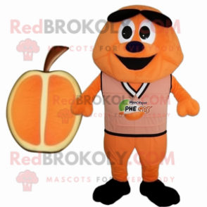 Peach Shepard'S Pie mascot costume character dressed with a Vest and Ties