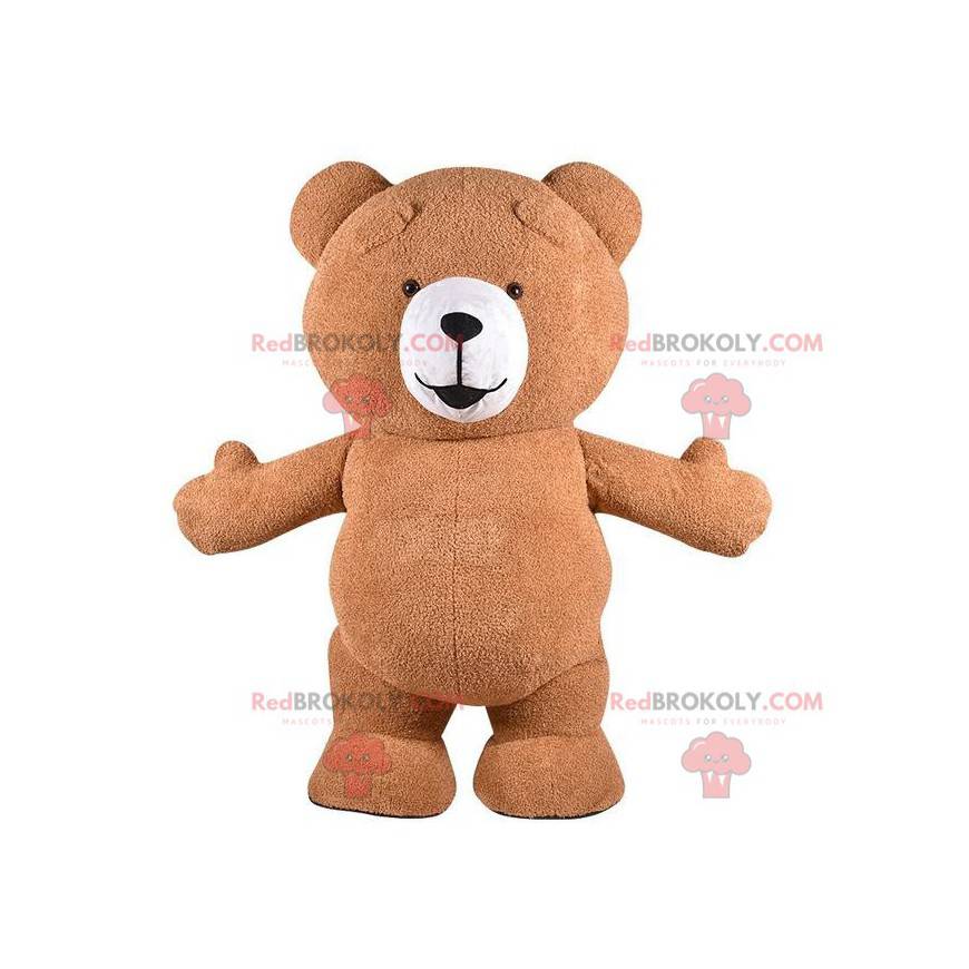 Grande mascotte orsacchiotto marrone, costume da orso bruno -