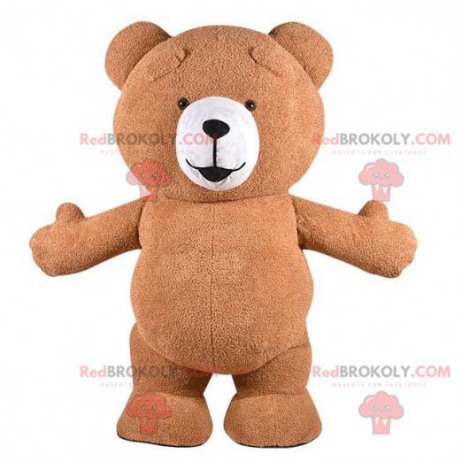 Stor brun teddy maskot, brun bjørn kostume - Redbrokoly.com