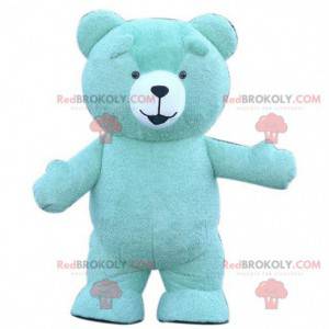 Big blue teddy bear mascot, blue bear costume - Redbrokoly.com
