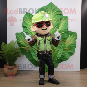 Peach Cabbage Leaf maskot...