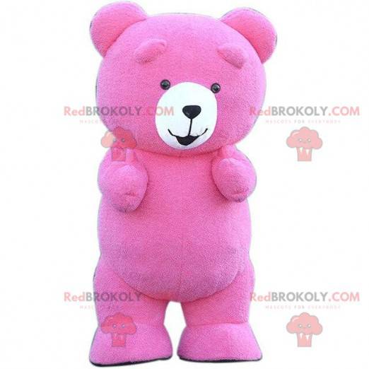 Stor lyserød teddy maskot, pink bjørn kostume - Redbrokoly.com