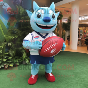 Sky Blue Tona maskot maskot...